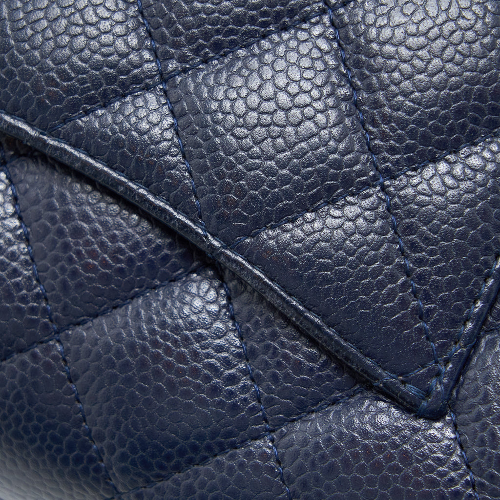CHANEL CLASSIC MINI RECTANGULAR FLAP BAG CAVIAR NAVY SHW