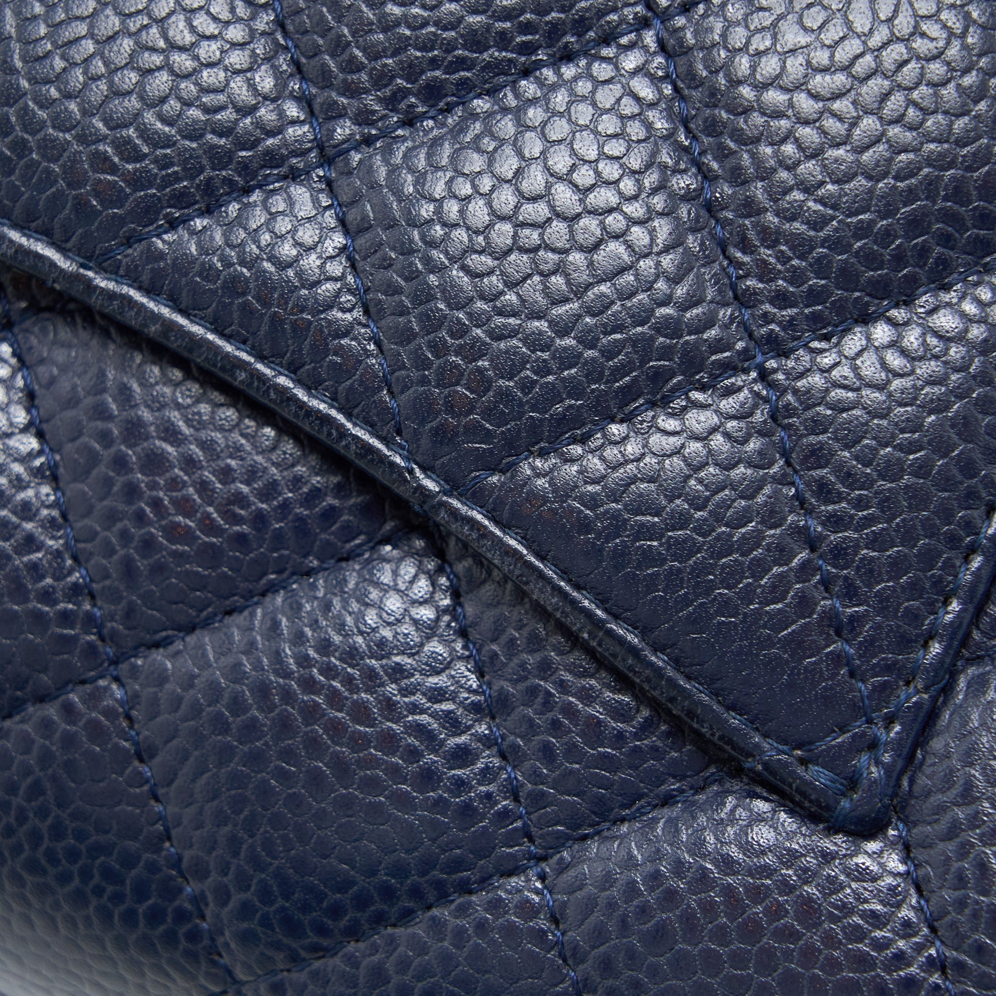 CHANEL CLASSIC MINI RECTANGULAR FLAP BAG CAVIAR NAVY SHW