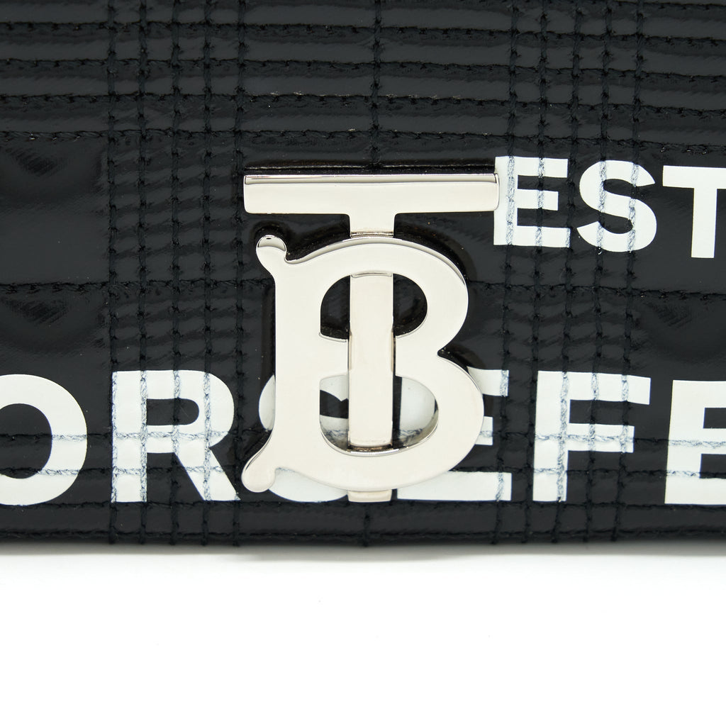 BURBERRY SMALL HORSEFERRY PRINT QUILTED LOLA BAG BLACK SHW