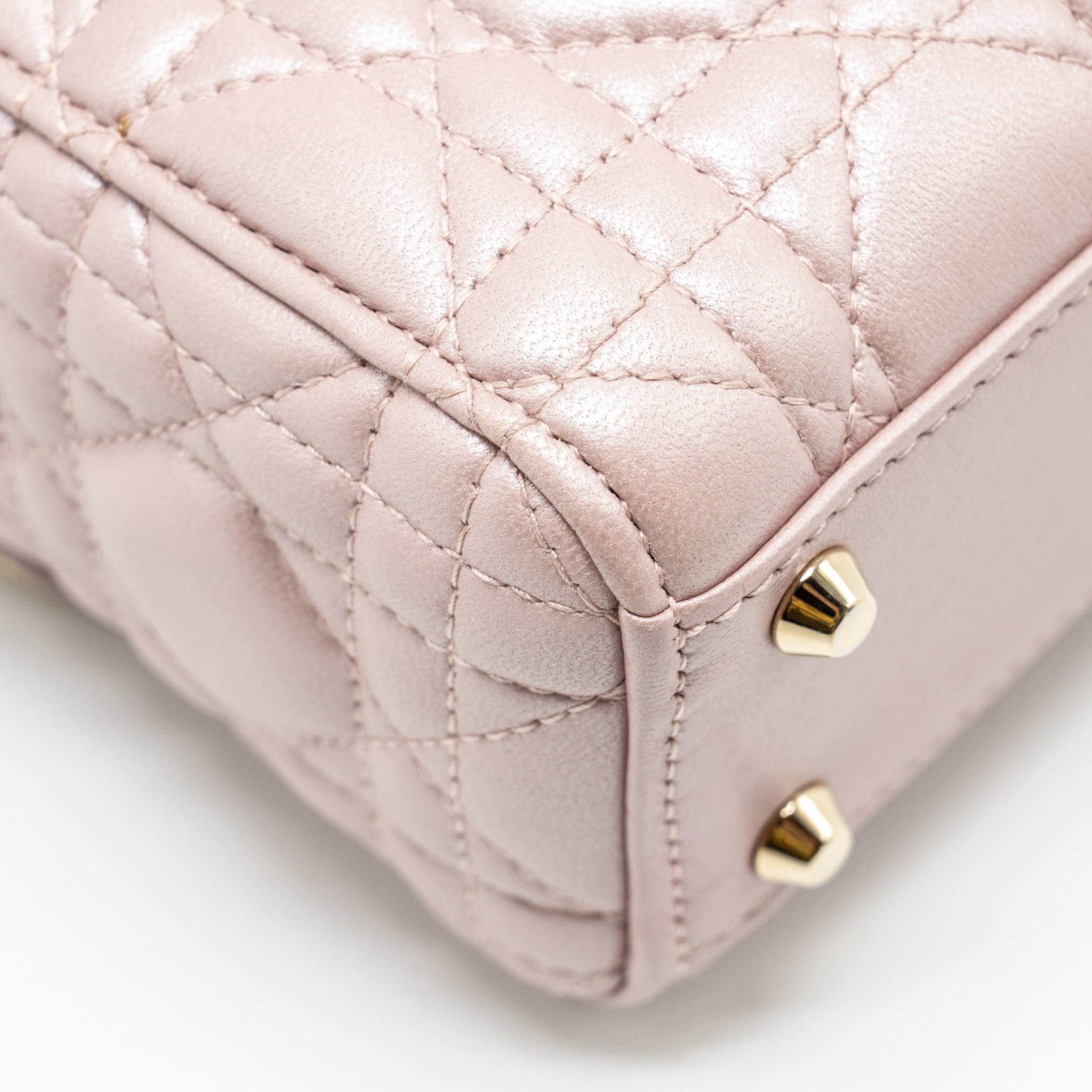 DIOR MINI LADY DIOR LAMBSKIN LOTUS PINK LGHW