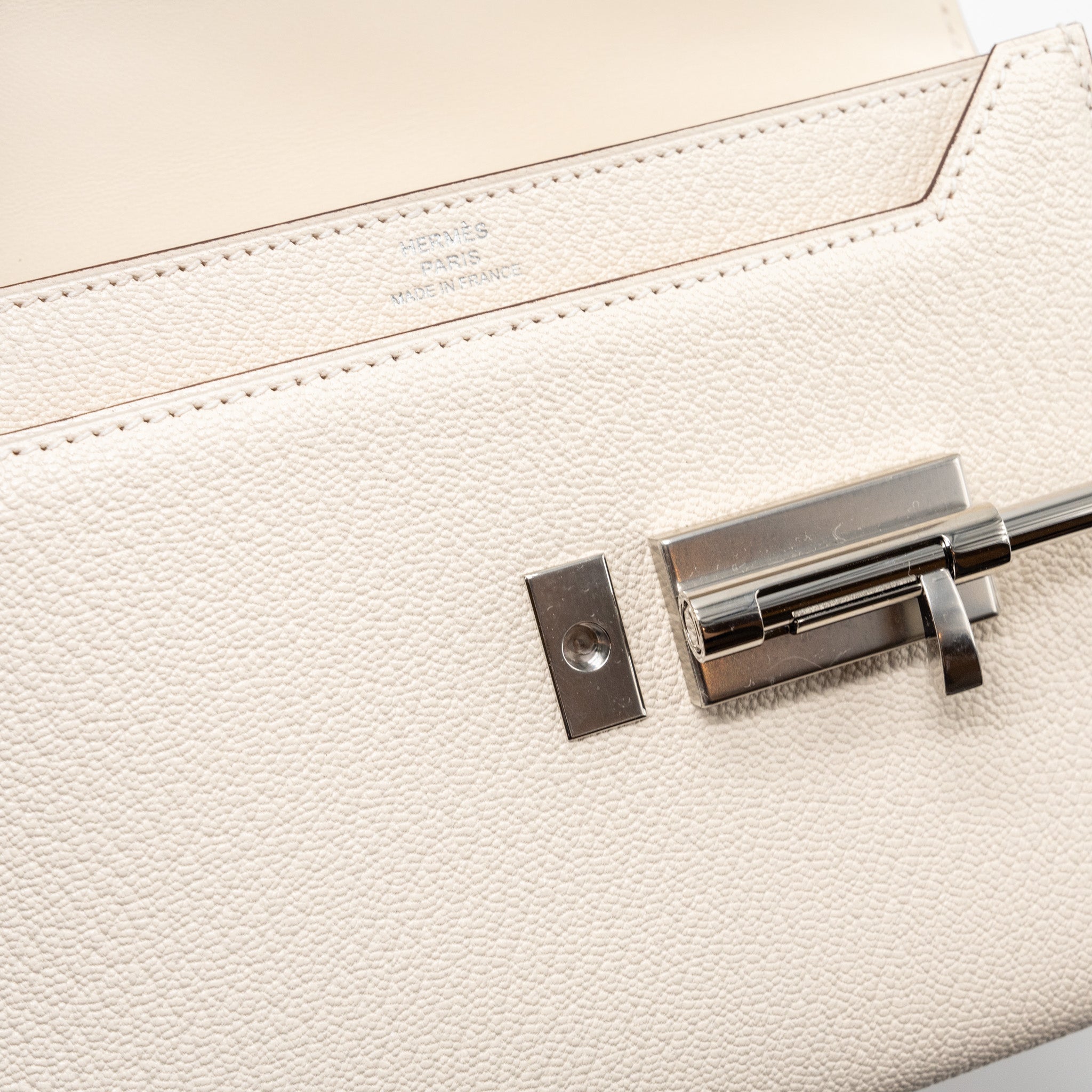 HERMES MINI VERROU CHEVRE MYSORE NATA / MULTICOLOR STRAP SHW