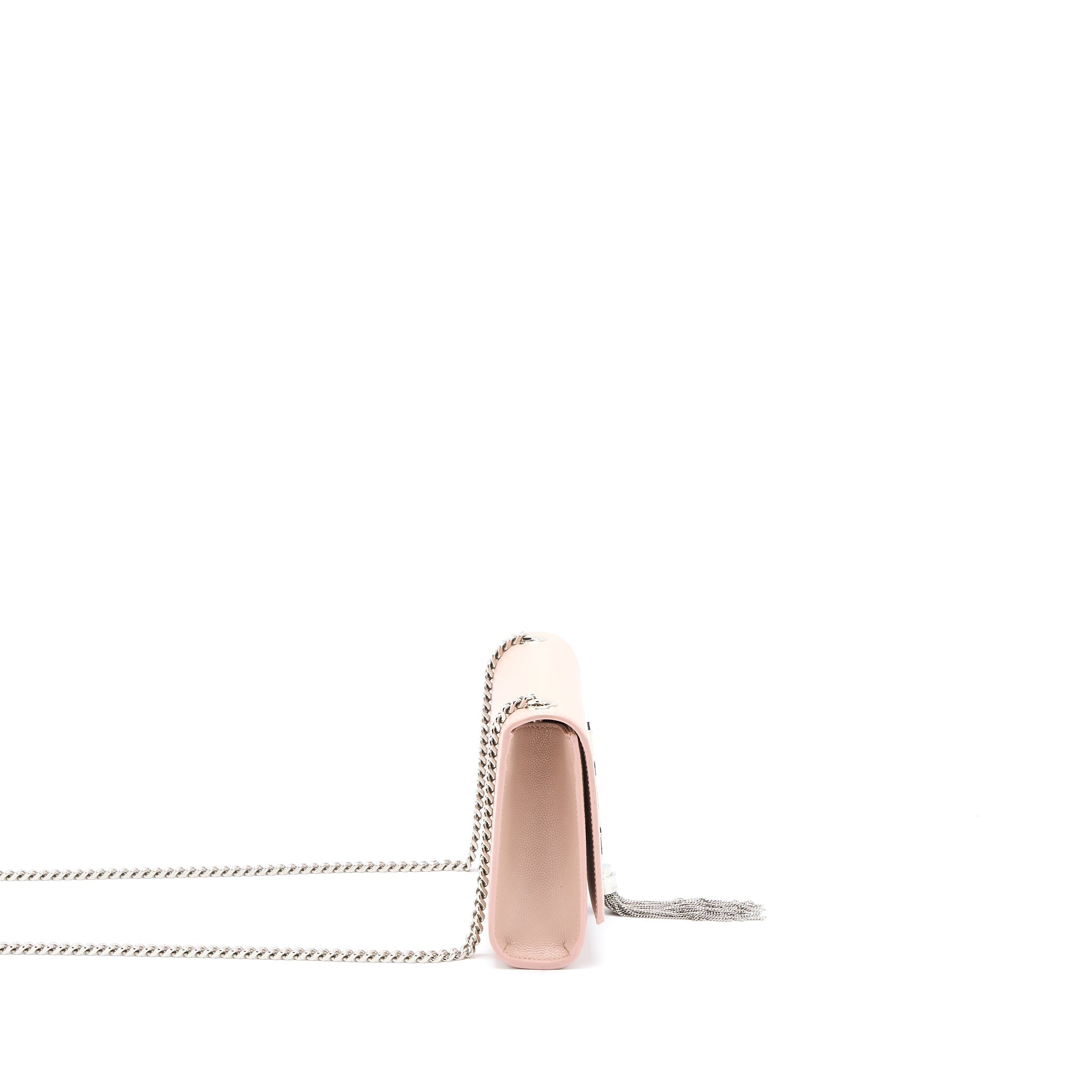 SAINT LAURENT KATE TASSEL GRAINED CALFSKIN PINK SHW