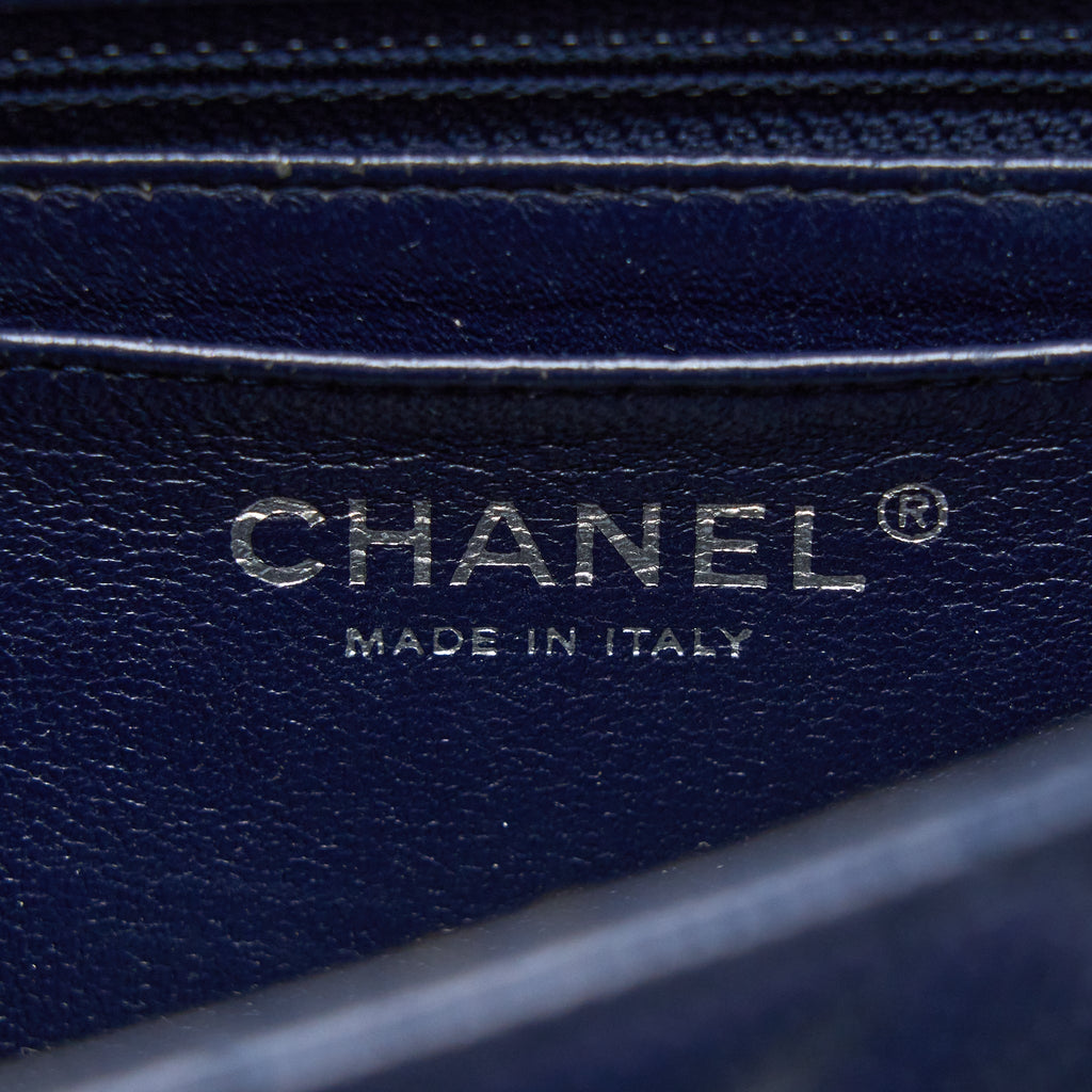 CHANEL CLASSIC MINI RECTANGULAR FLAP BAG CAVIAR NAVY SHW