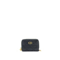 DIOR CARO DETACHABLE CARD HOLDER CANNAGE SUPPLE CALFSKIN BLACK GHW