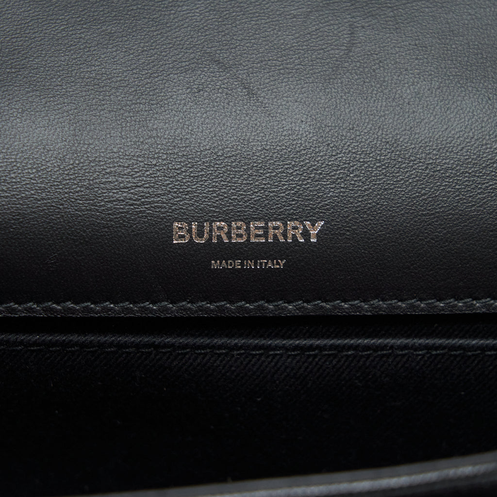 BURBERRY SMALL HORSEFERRY PRINT QUILTED LOLA BAG BLACK SHW