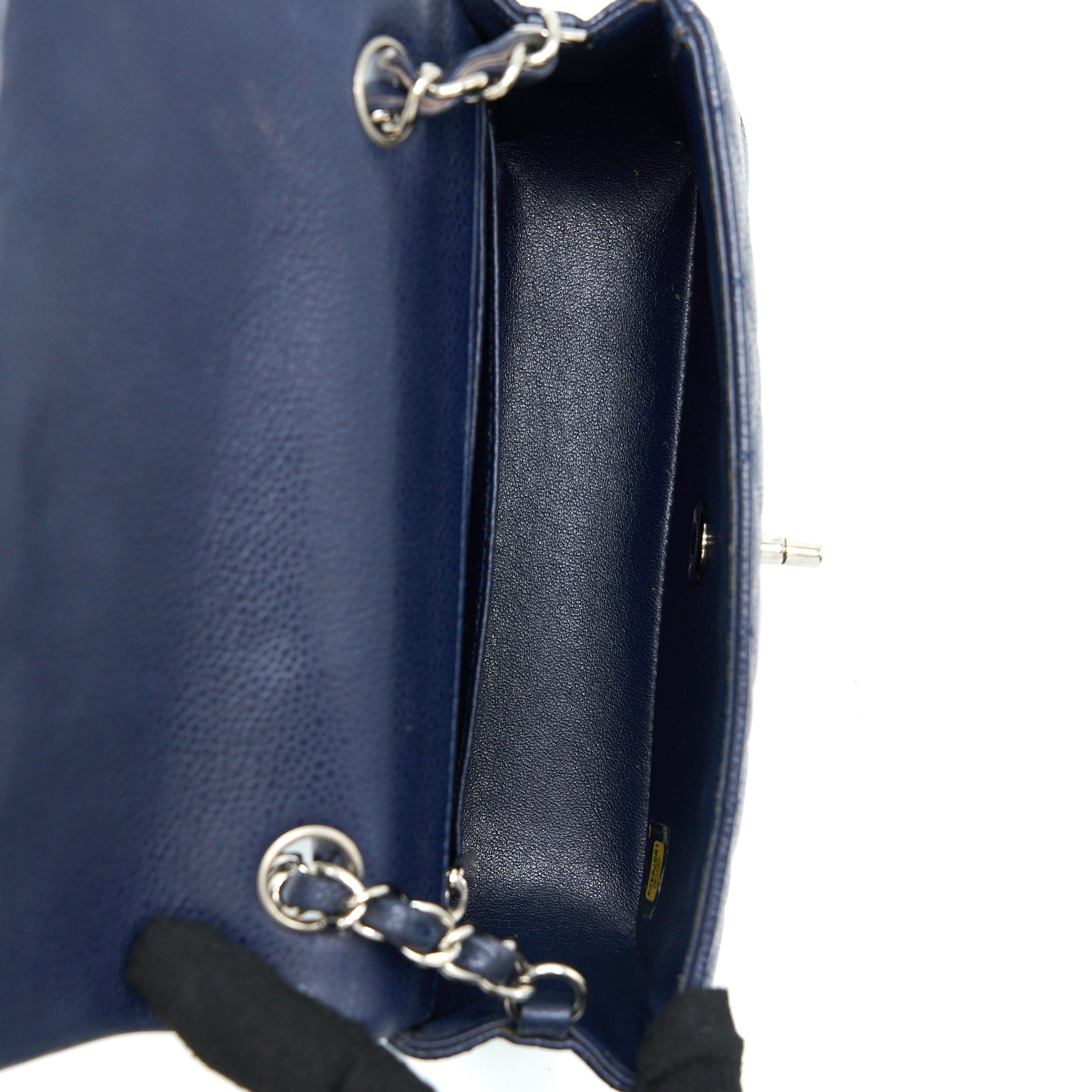 CHANEL CLASSIC MINI RECTANGULAR FLAP BAG CAVIAR NAVY SHW