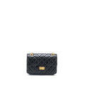 CHANEL MINI 2.55 REISSUE FLAP BAG AGED CALFSKIN BLACK BRUSHED GHW (MICROCHIP)