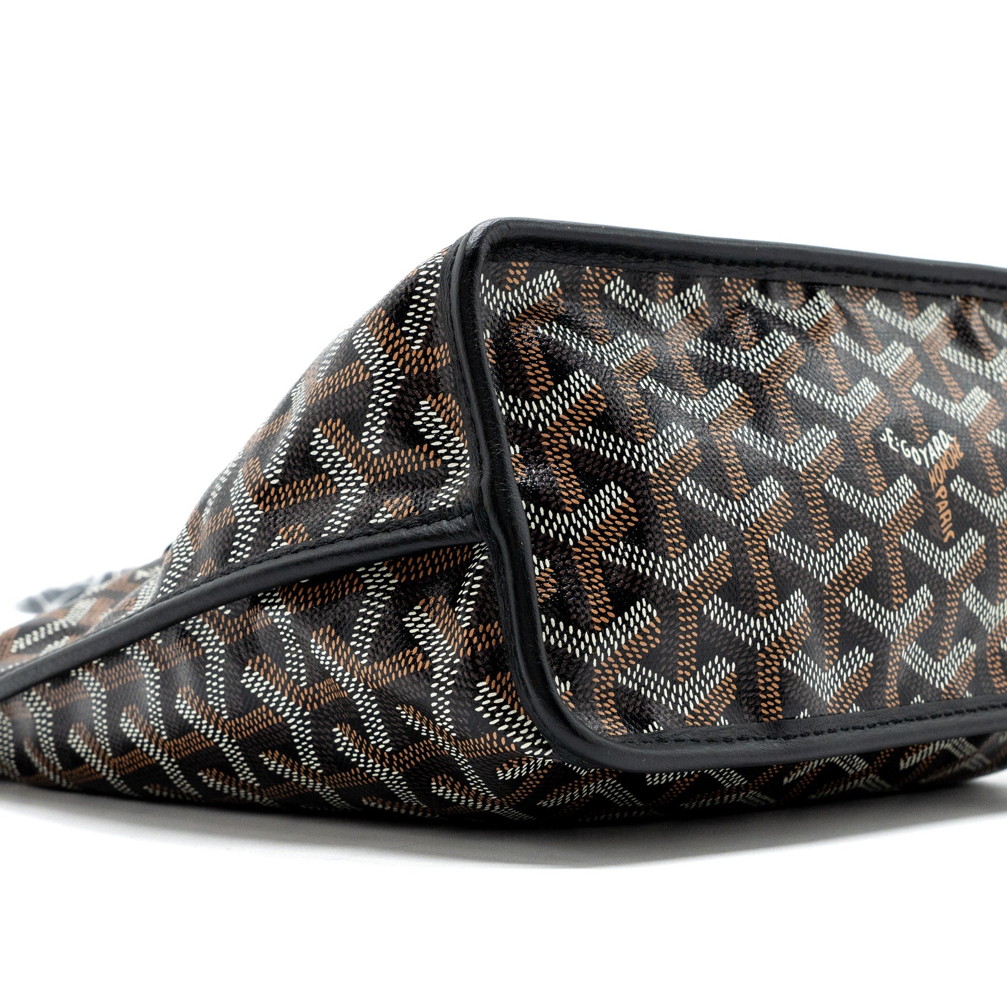 GOYARD MINI ANJOU TOTE BAG GOYARDLINE CANVAS / CALFSKIN BLACK SHW