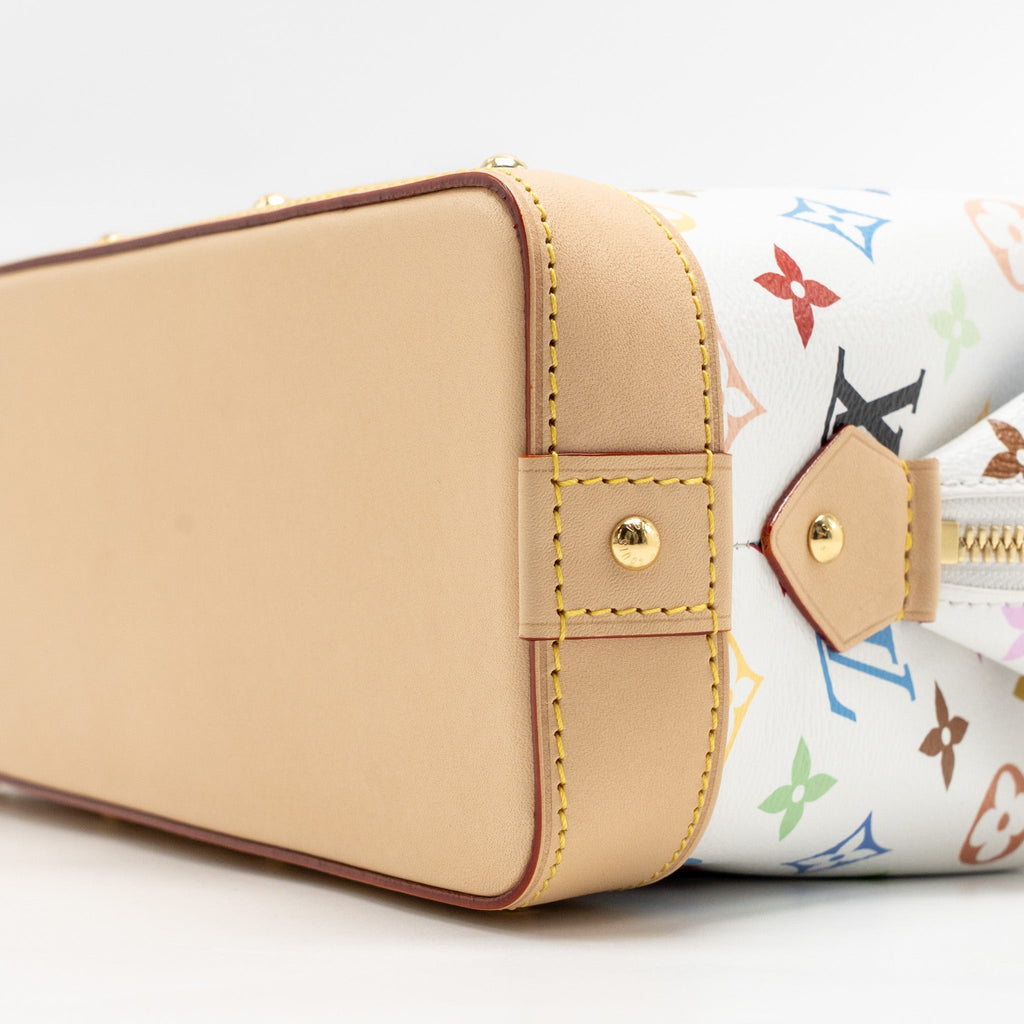 LOUIS VUITTON X TAKASHI MURAKAMI COSMETIC POUCH MULTICOLOURED MONOGRAM CANVAS WHITE GHW