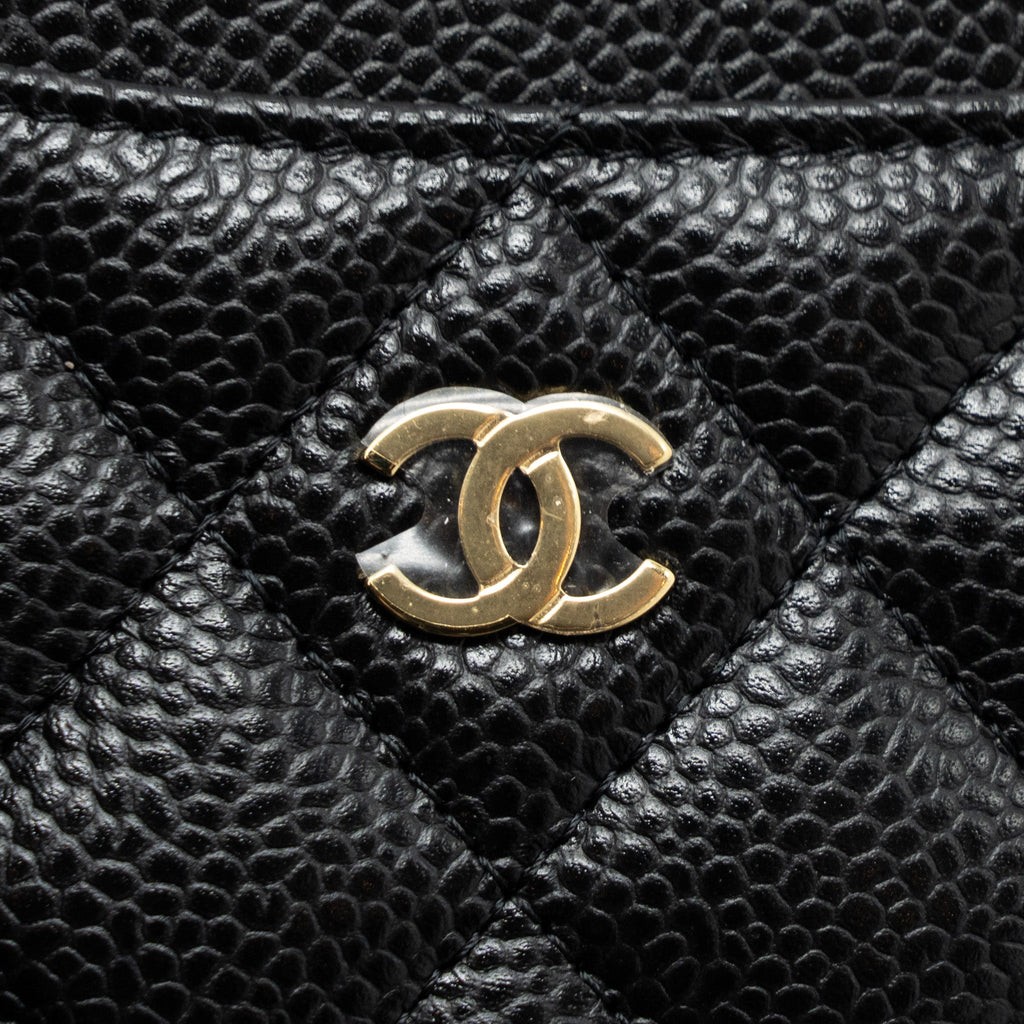 CHANEL CLASSIC CARD HOLDER CAVIAR BLACK GHW (MICROCHIP )