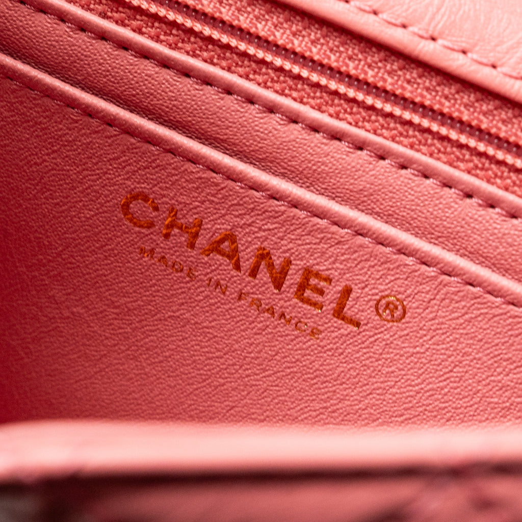 CHANEL MINI 2.55 REISSUE FLAP BAG CALFSKIN PINK GHW
