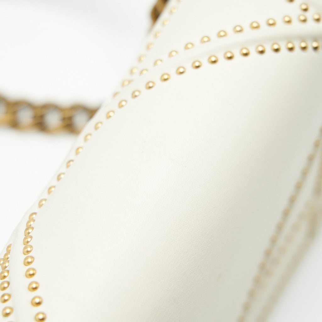 DIOR DIORAMA STUDDED LAMBSKIN SMALL WHITE WITH GHW