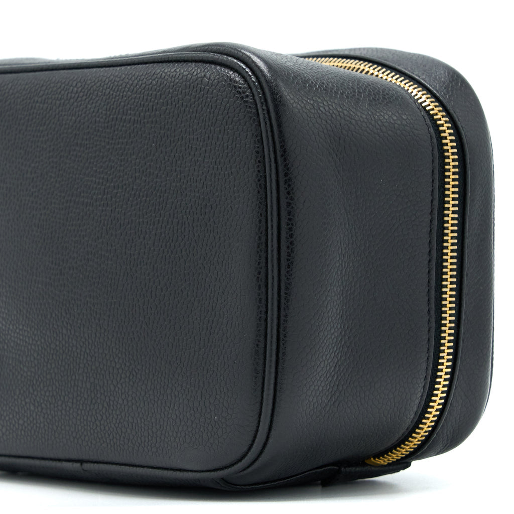 CHANEL VINTAGE VANITY CASE CAVIAR BLACK GHW