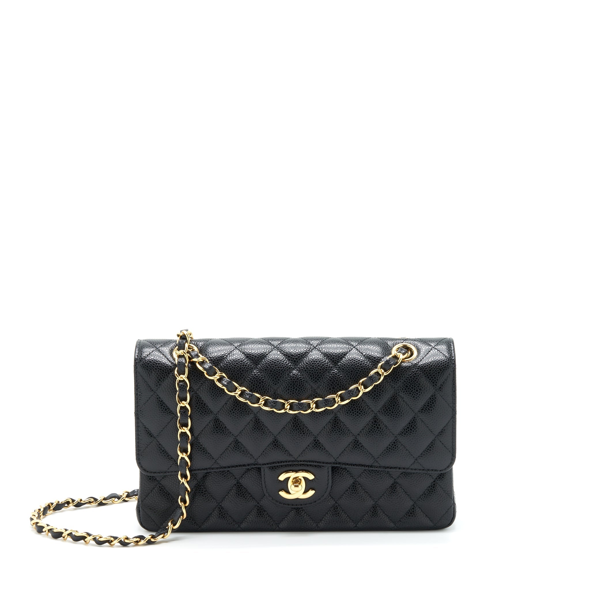 CHANEL MEDIUM CLASSIC FLAP BAG CAVIAR BLACK GHW