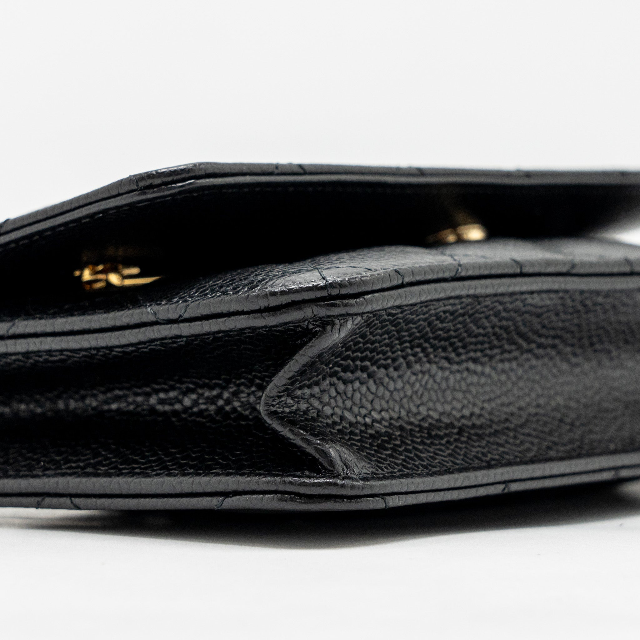 CHANEL CLASSIC WALLET ON CHAIN CAVIAR BLACK GHW(MICROCHIP)