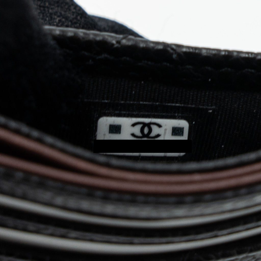 CHANEL CLASSIC CARD HOLDER CAVIAR BLACK GHW (MICROCHIP )