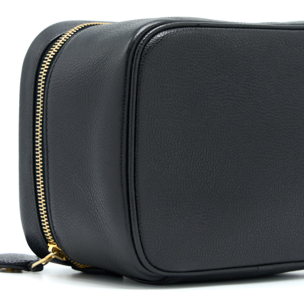 CHANEL VINTAGE VANITY CASE CAVIAR BLACK GHW