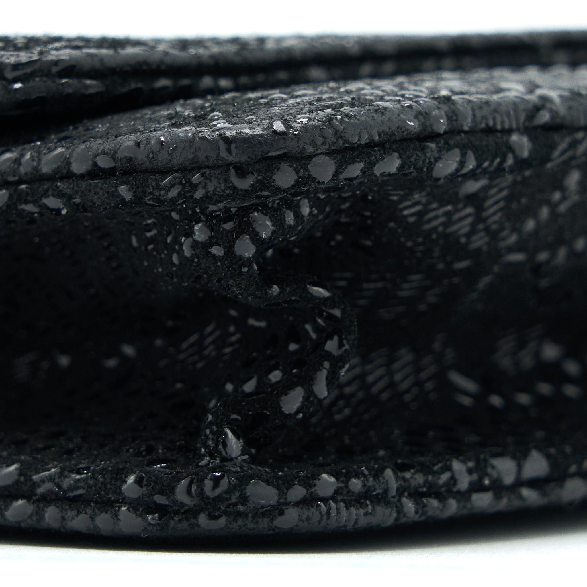 CHANEL SEASONAL WALLET ON CHAIN FABRIC BLACK SHW
