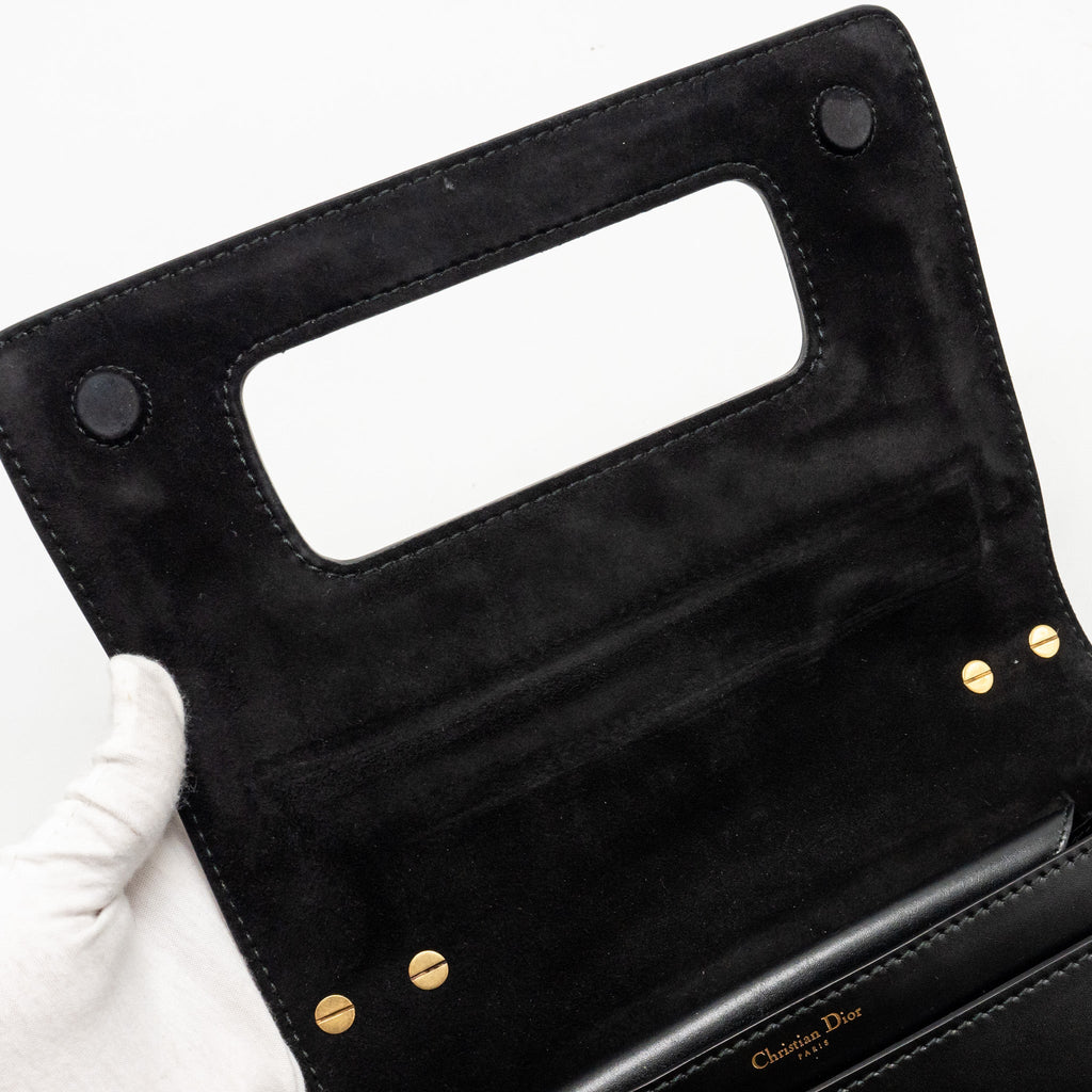 DIOR J'ADIOR MEDIUM FLAP BAG WITH CHAIN LEATHER BLACK GHW