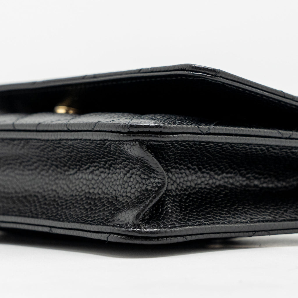 CHANEL CLASSIC WALLET ON CHAIN CAVIAR BLACK GHW(MICROCHIP)