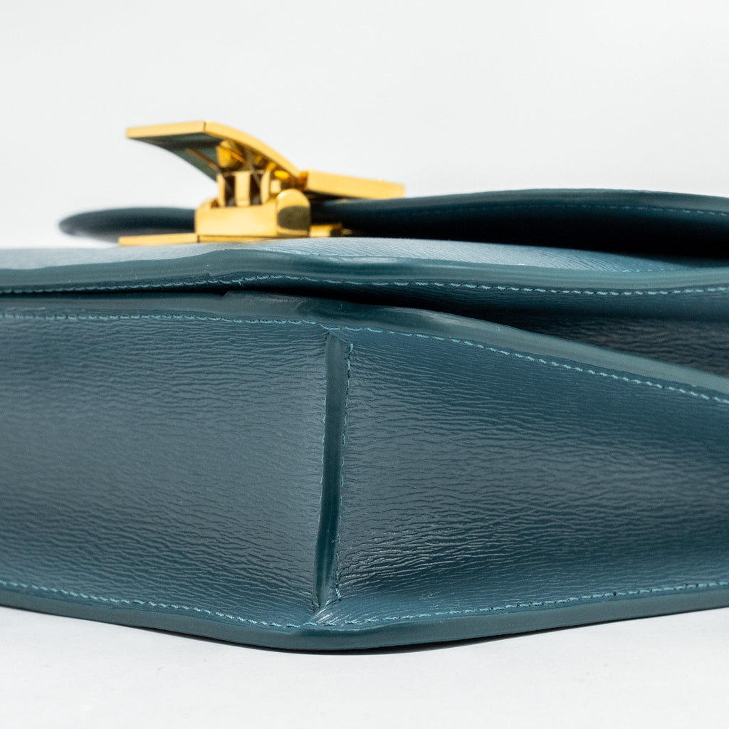 CELINE TEEN CLASSIC BOX BAG CALFSKIN GREEN SMOKE GHW