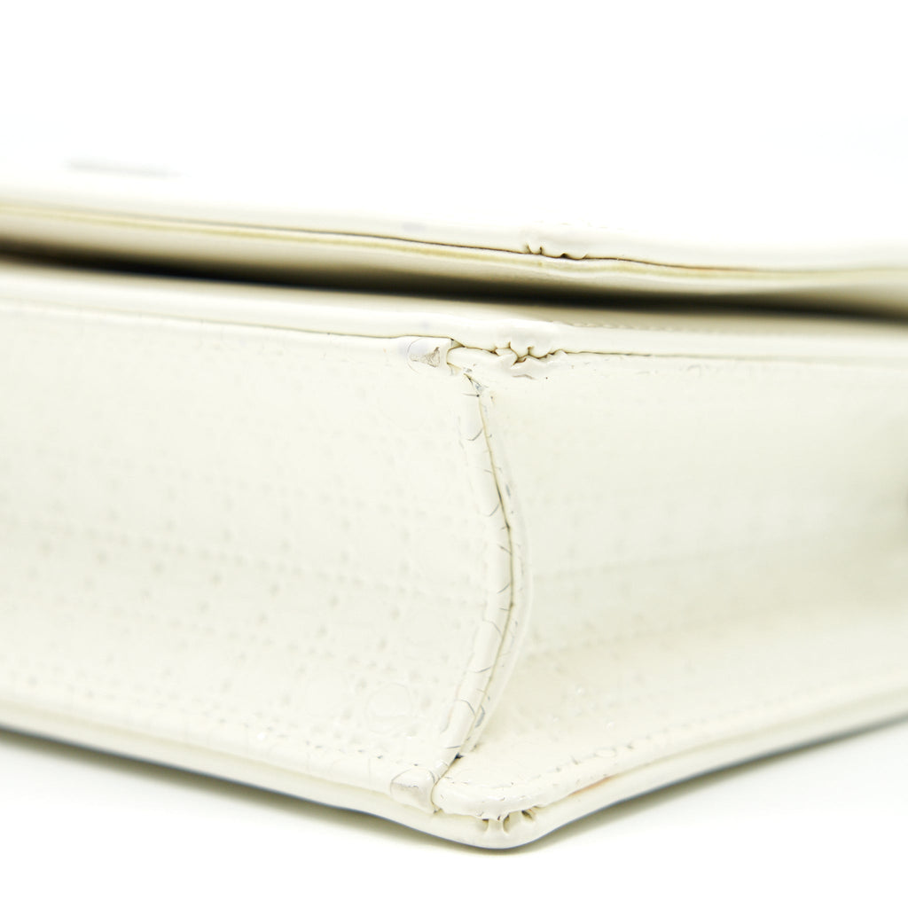 DIOR MINI DIORAMA BAG WHITE WITH SHW