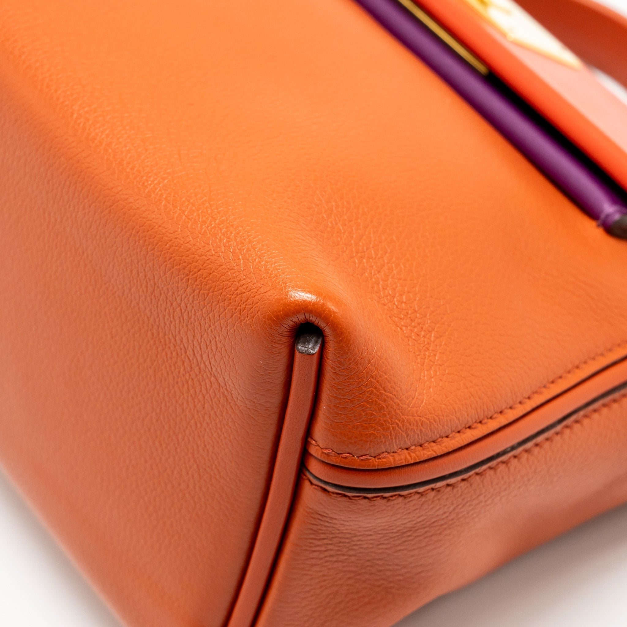 HERMES MINI 24/24 2424-21 BAG EVERCOLOR/ SWIFT TERRE/ CAPUCINE / ANEMONE GHW