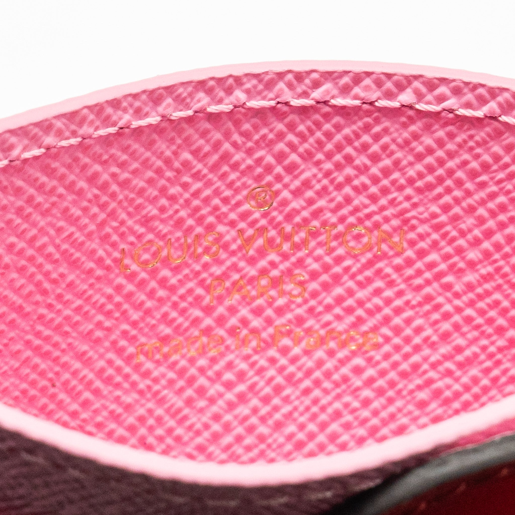 LOUIS VUITTON 2023 CHRISTMAS VIVIENNE CARD HOLDER MONOGRAM CANVAS PALE PINK