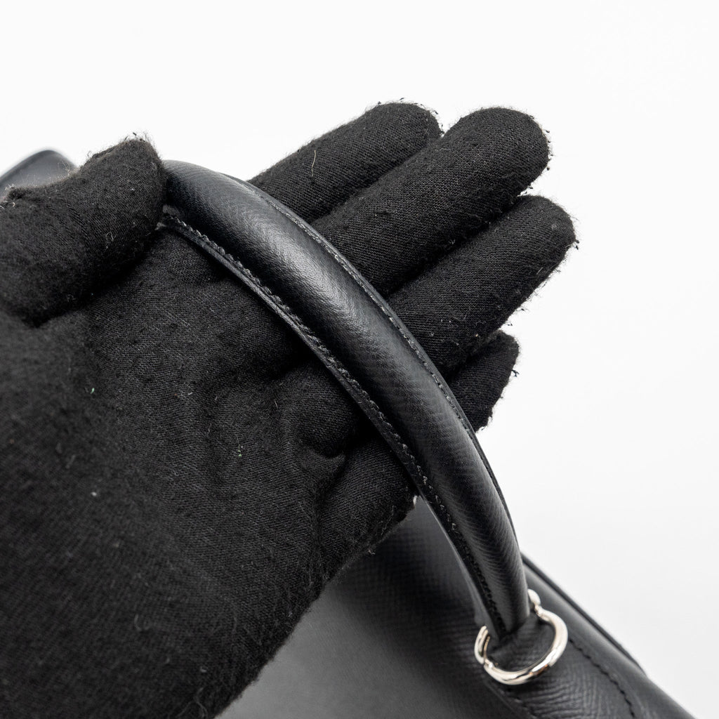 HERMES KELLY 28 LETTER C SPECIAL ORDER EPSOM/TOGO/CHÈVRE MYSORE BLACK/BLUE SHW