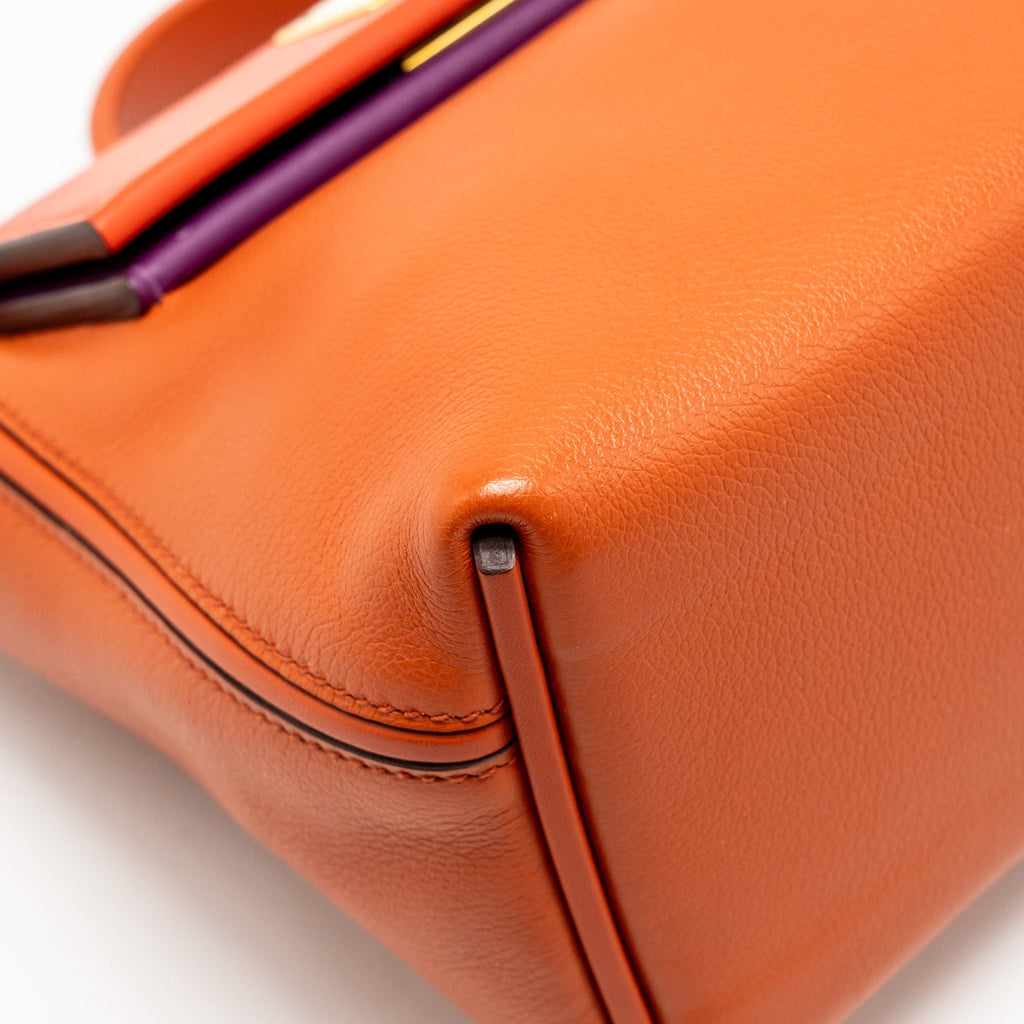 HERMES MINI 24/24 2424-21 BAG EVERCOLOR/ SWIFT TERRE/ CAPUCINE / ANEMONE GHW