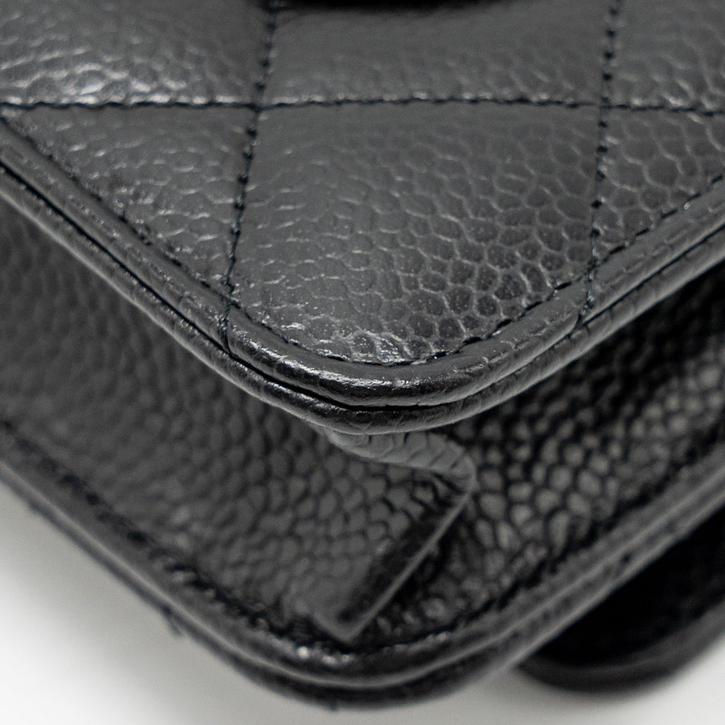 CHANEL CLASSIC WALLET ON CHAIN CAVIAR BLACK GHW(MICROCHIP)