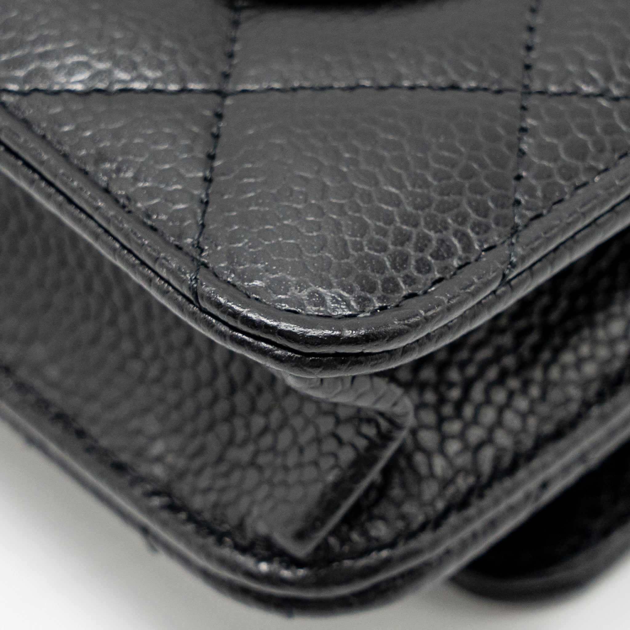 CHANEL CLASSIC WALLET ON CHAIN CAVIAR BLACK GHW(MICROCHIP)