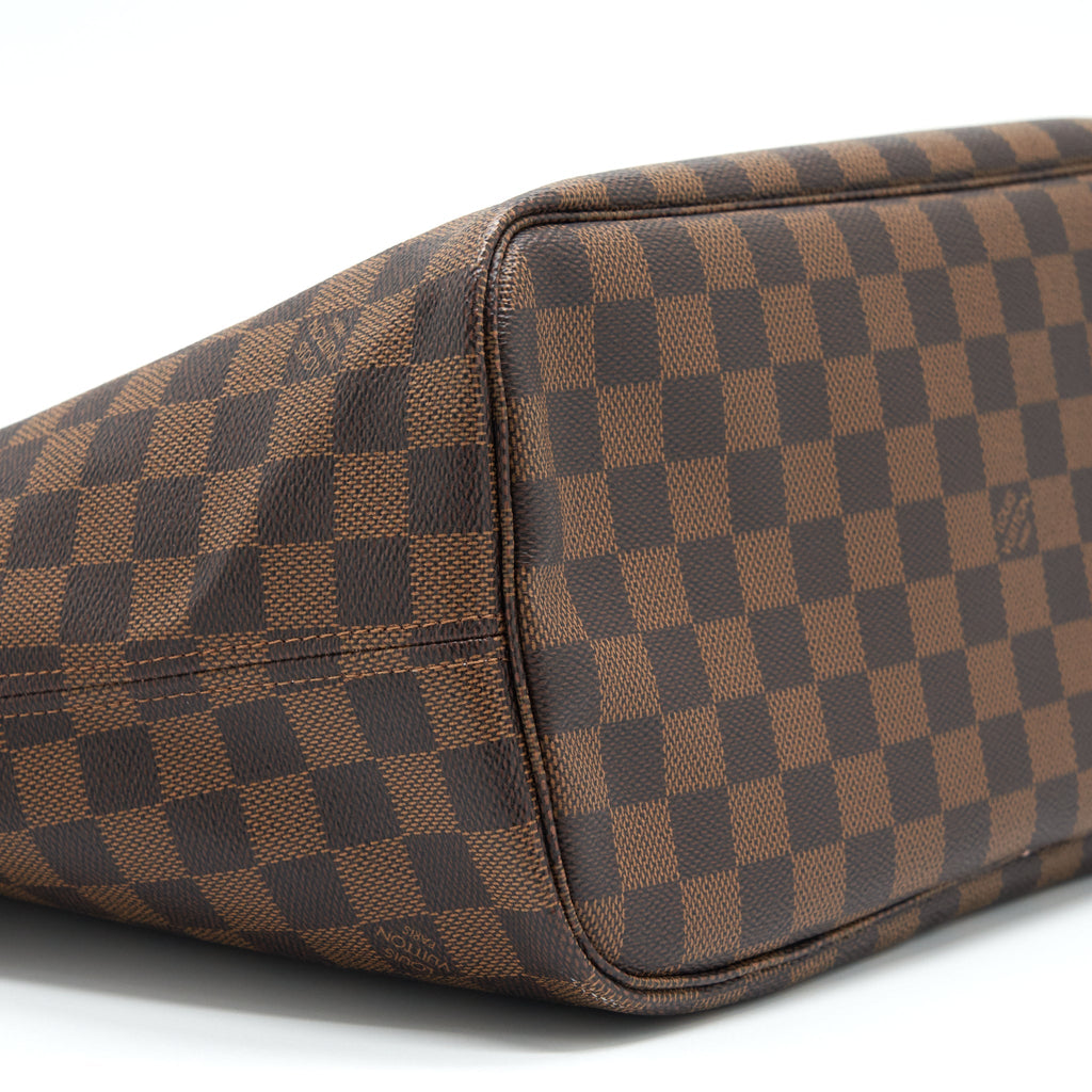 LOUIS VUITTON NEVERFULL MM DAMIER EBENE CANVAS / ROSE BALLERINE