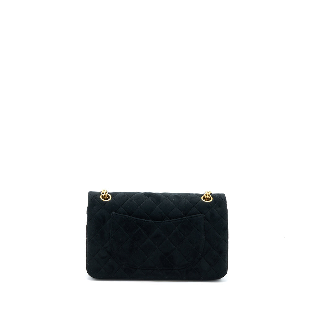 CHANEL SMALL 2.55 REISSUE FLAP BAG VELVET BLACK GHW