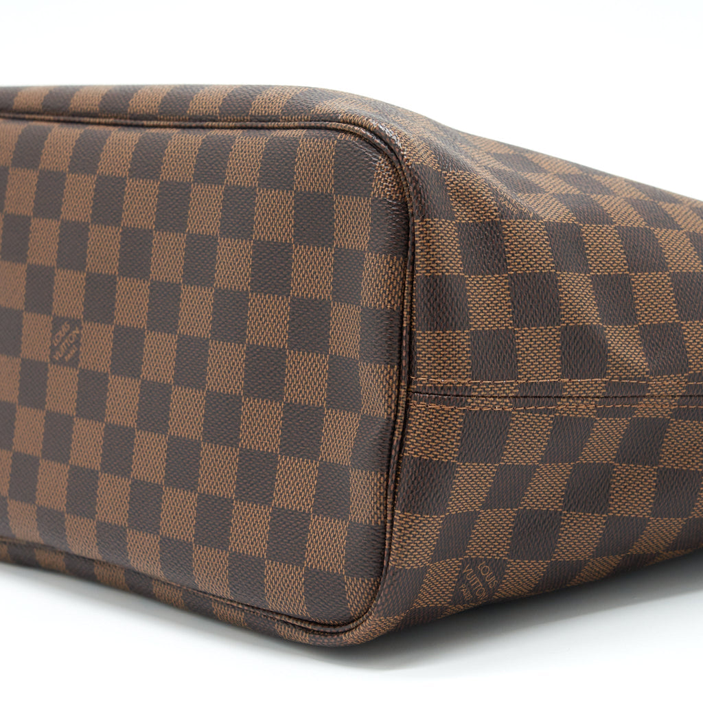 LOUIS VUITTON NEVERFULL MM DAMIER EBENE CANVAS / ROSE BALLERINE