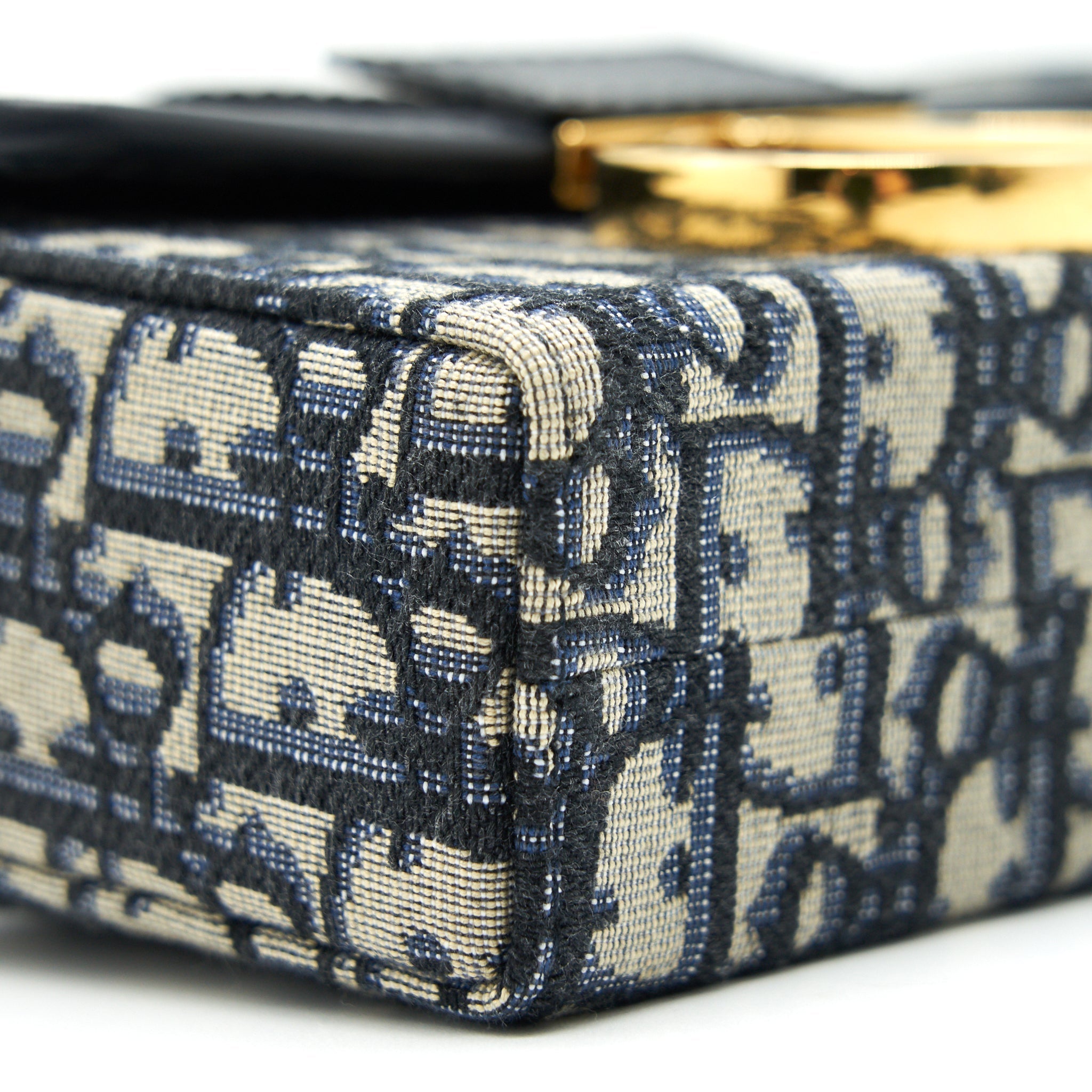 CHRISTIAN DIOR 30 MONTAIGNE BOX BAG OBLIQUE CANVAS BLUE