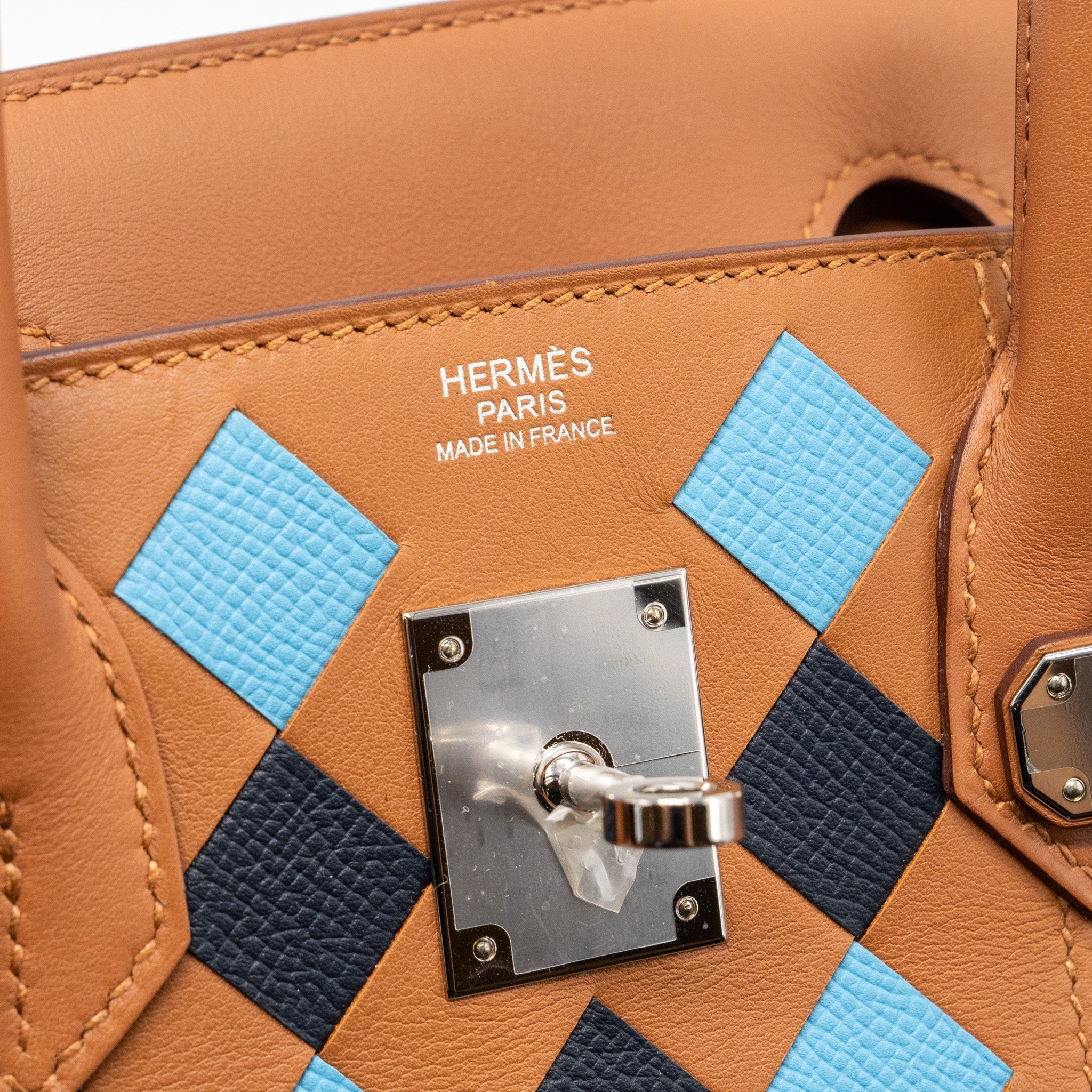 HERMES BIRKIN 30 TRESSAGE SWIFT/EPSOM GOLD/BLEU INDIGO/BLUE NORD SHW