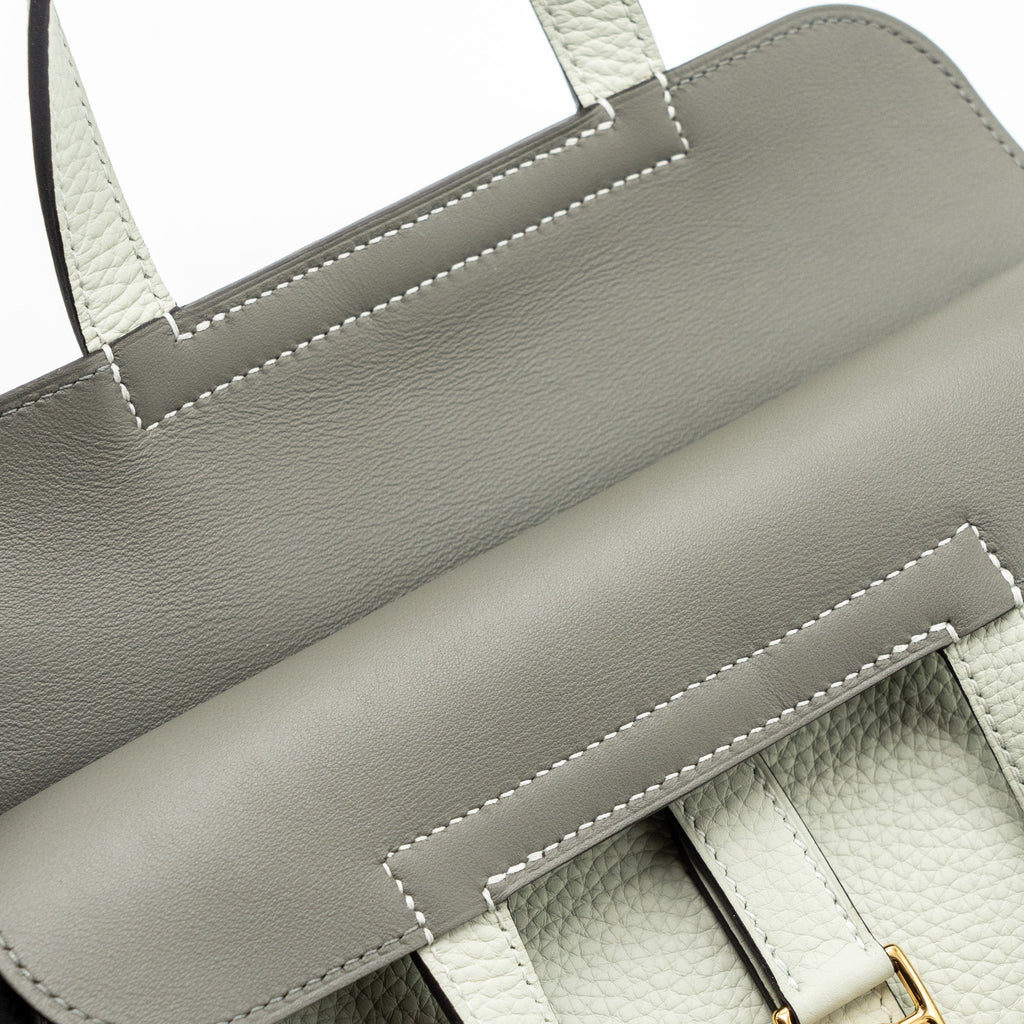 HERMES HALZAN 25 CLEMENCE GRIS NEVE / GRIS MEYER GHW