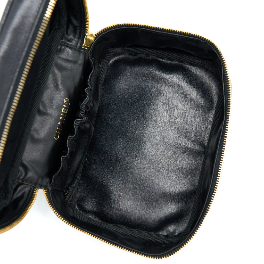 CHANEL VINTAGE VANITY CASE CAVIAR BLACK GHW