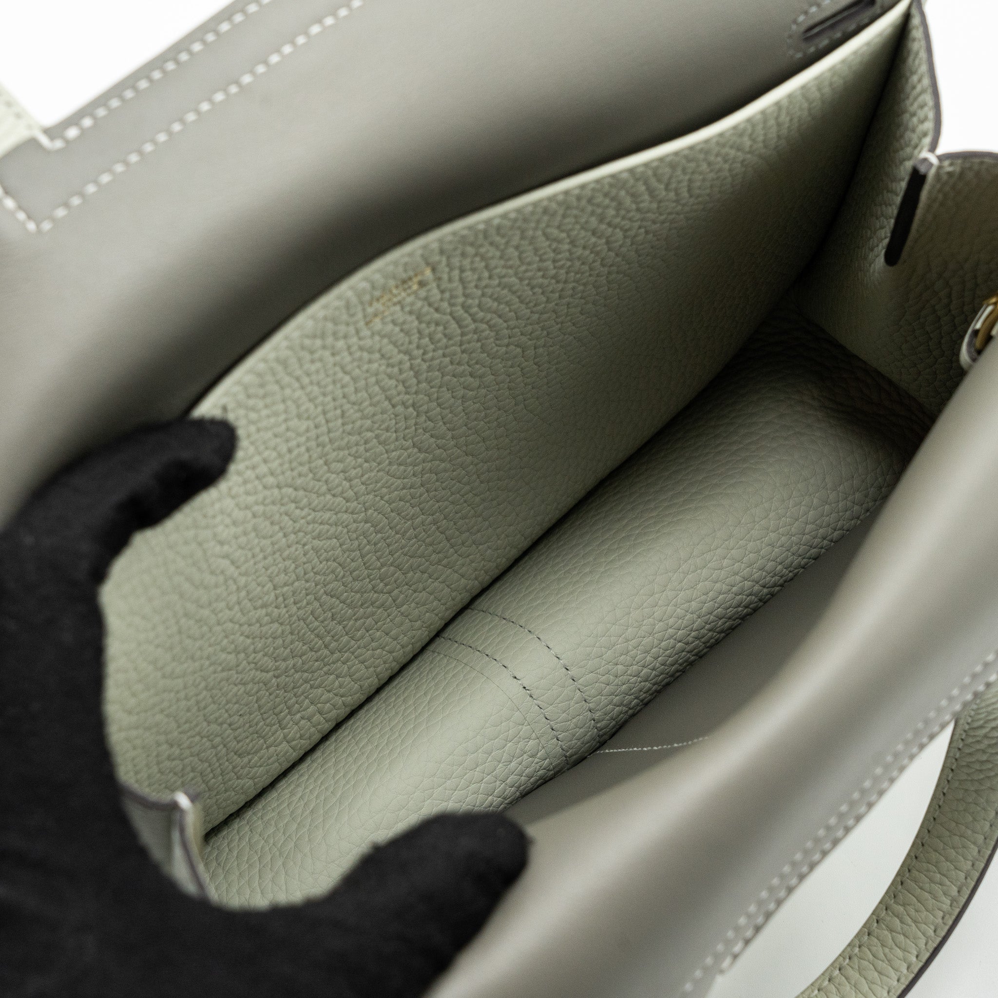 HERMES HALZAN 25 CLEMENCE GRIS NEVE / GRIS MEYER GHW