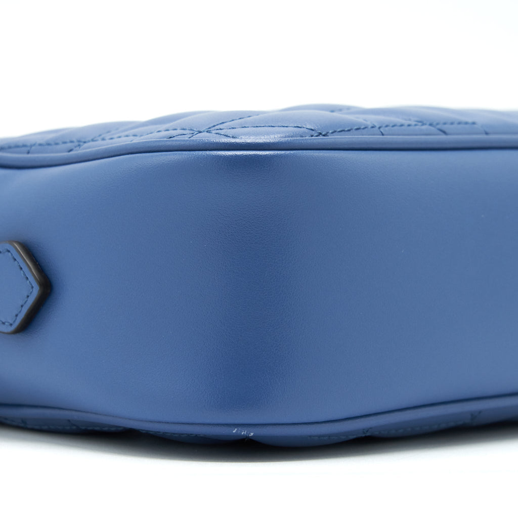 GUCCI GG MARMONT MATELASSE SHOULDER BAG BLUE SHW