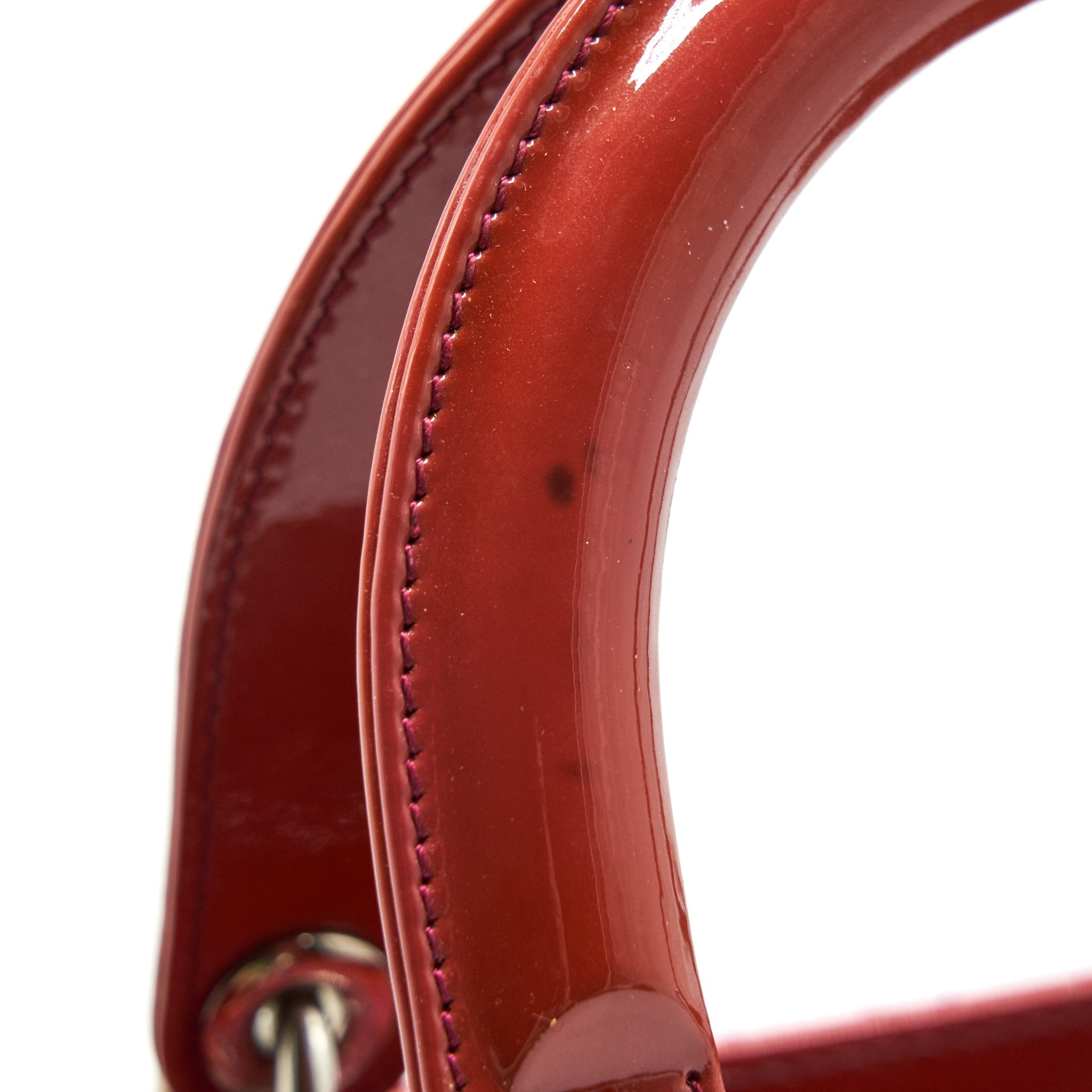 DIOR MEDIUM LADY DIOR PATENT CORAL PINK LGHW