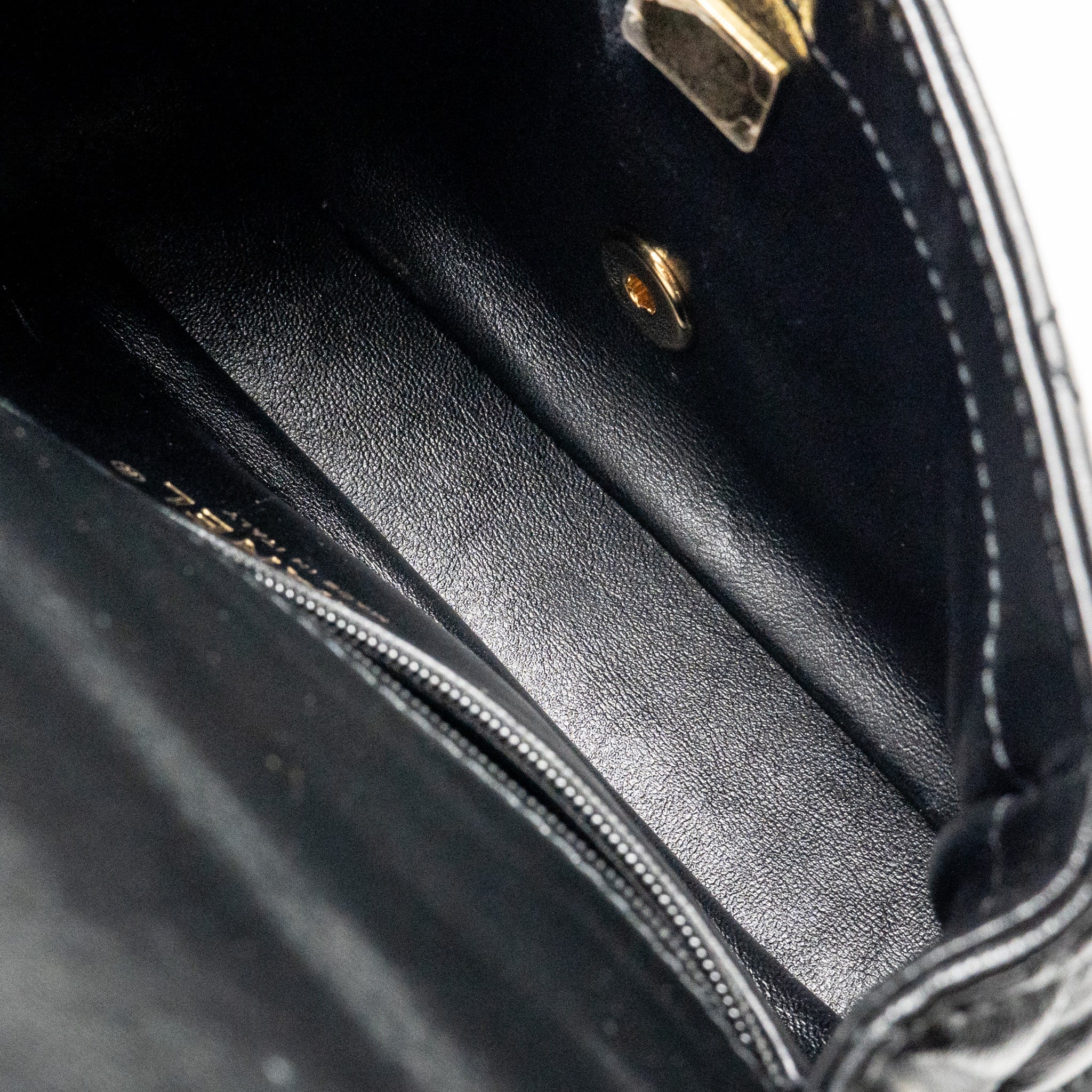 CHANEL TOP HANDLE FLAP BAG SHINY LAMBSKIN BLACK GHW (MICROCHIP)