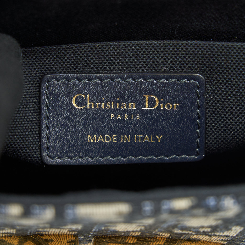 CHRISTIAN DIOR 30 MONTAIGNE BOX BAG OBLIQUE CANVAS BLUE