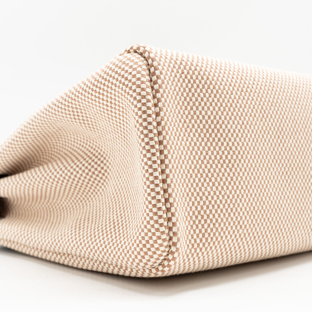 HERMES HERBAG 31 ZIP BAG CANVAS/LEATHER ECRU/BEIGE/EBENE GHW