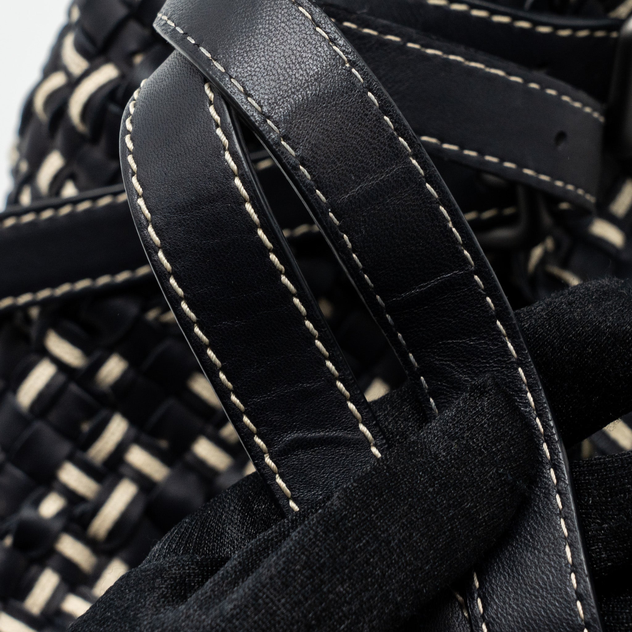 BOTTEGA VENETA TOTE BAG LEATHER DARK BLUE MULTICOLOUR BLACK HARDWARE