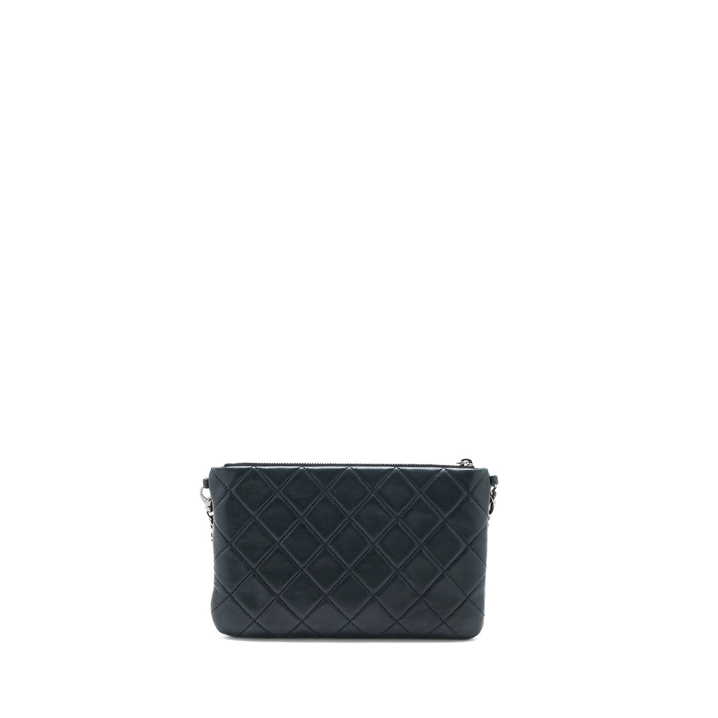 CHANEL 12A EVENING BAG LAMBSKIN BLACK/GOLD SHW