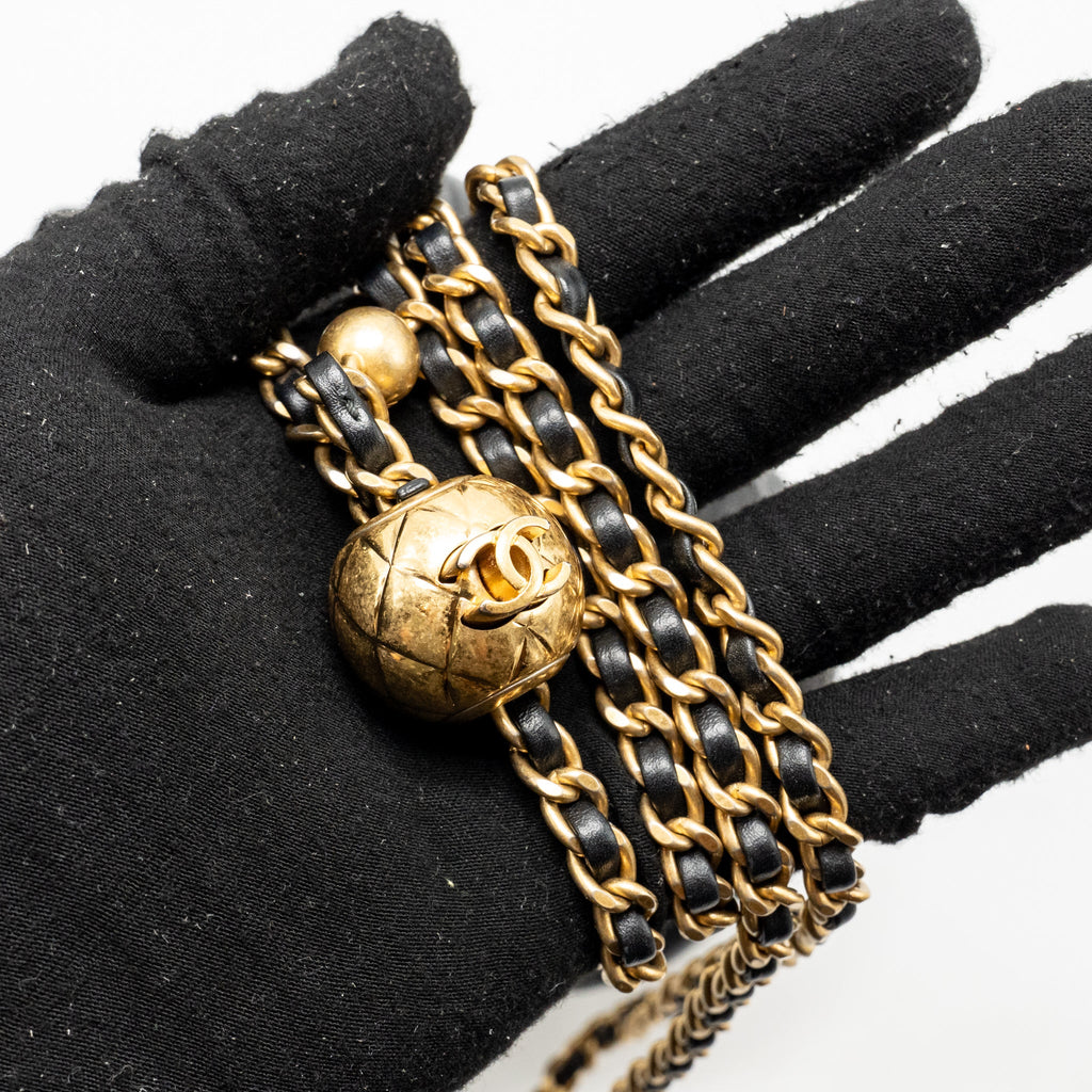 CHANEL PEARL CRUSH MINI BUCKET BAG LAMBSKIN BLACK GHW (MICROCHIP)