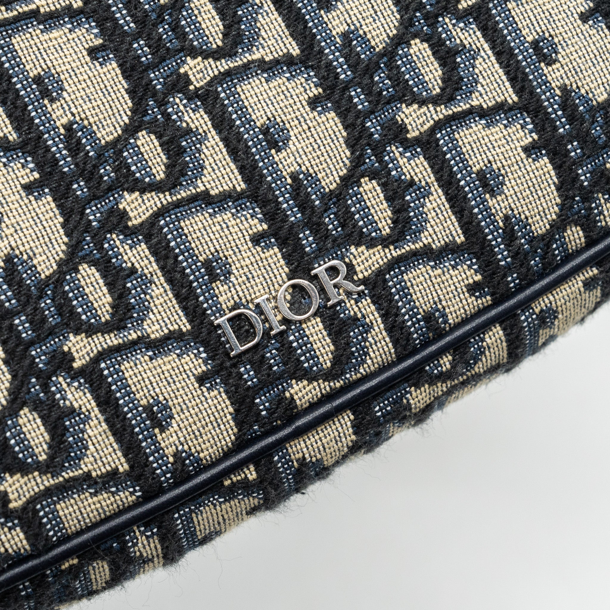 DIOR 3 IN 1 MINI ZIPPER POUCH WITH STRAP BLUE JACQUARD SHW