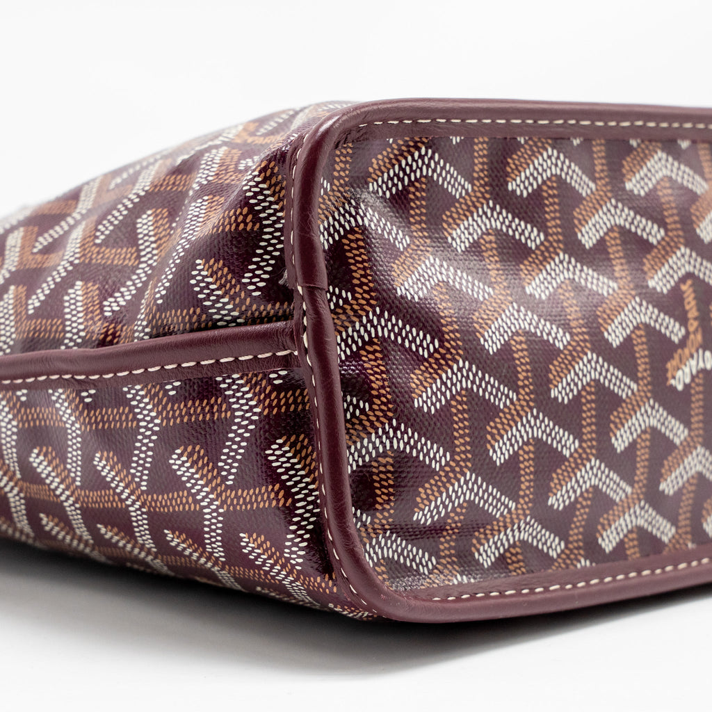 GOYARD MINI ANJOU TOTE BAG GOYARDINE CANVAS BORDEAUX SHW